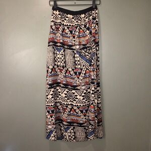 Angie Aztec Print Maxi Skirt Boho Festival Hippie, Women's Size M, Multi